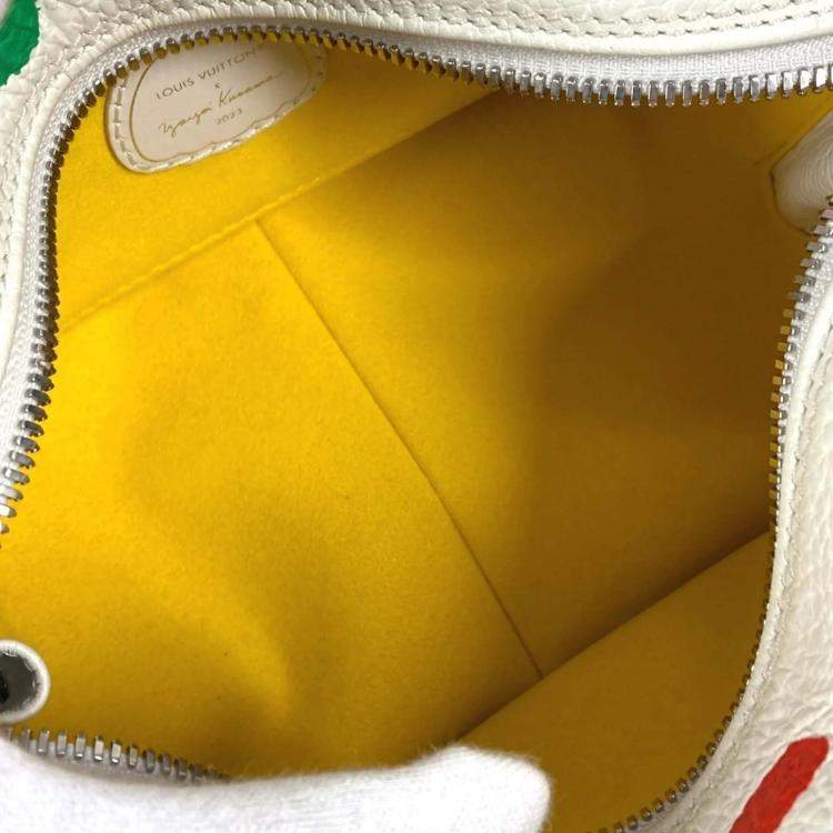 Pre Owned Louis Vuitton Yayoi Kusama White Monogram Empreinte Leather  Square Bag 