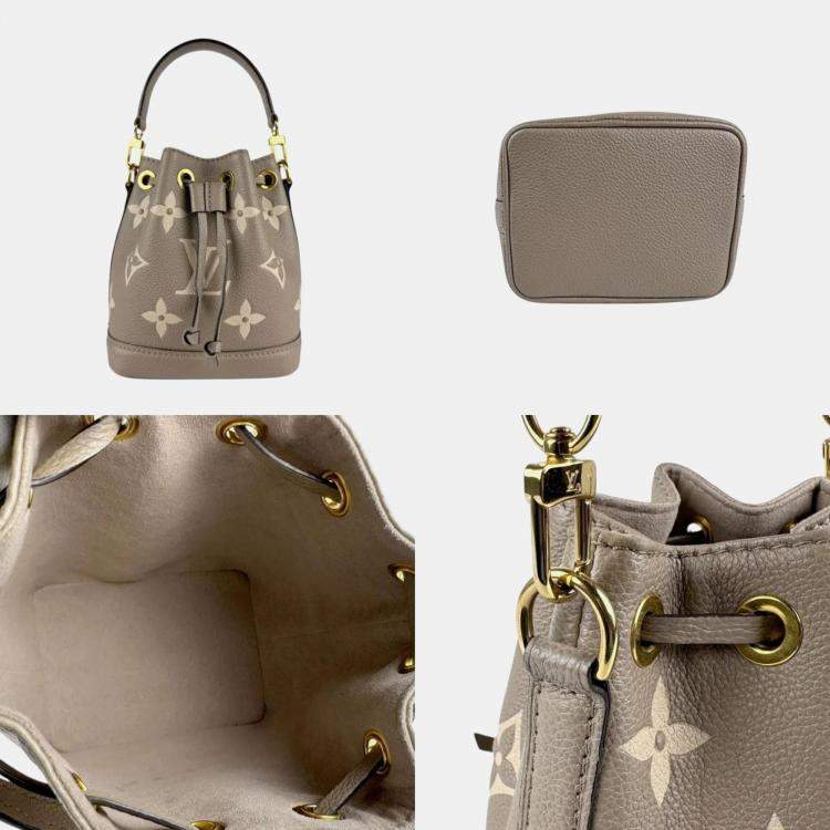 Pre Owned Louis Vuitton Nano Noe Bicolor Monogram Empreinte Shoulder Bag 