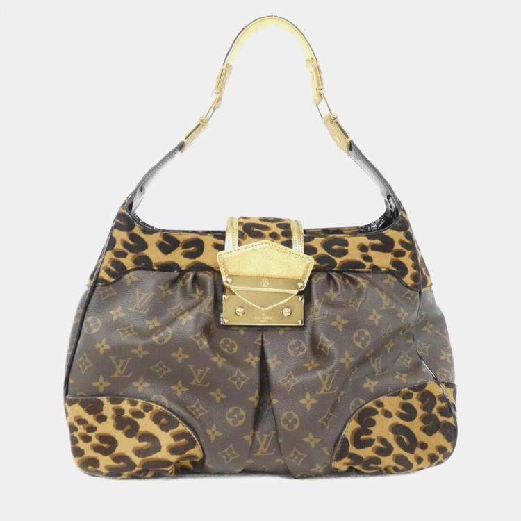 Pre Owned  Louis Vuitton Polly Brown Monogram Leopard Shoulder Bag