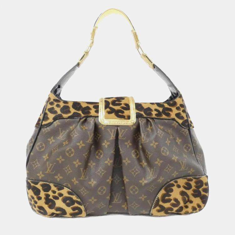 Pre Owned  Louis Vuitton Polly Brown Monogram Leopard Shoulder Bag