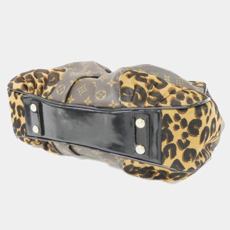 Pre Owned  Louis Vuitton Polly Brown Monogram Leopard Shoulder Bag
