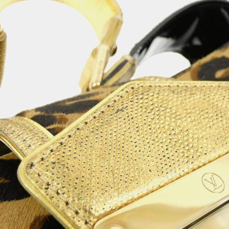 Pre Owned  Louis Vuitton Polly Brown Monogram Leopard Shoulder Bag