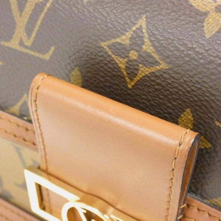 Pre Owned Louis Vuitton Dauphine Brown Reverse Monogram Chain Wallet
