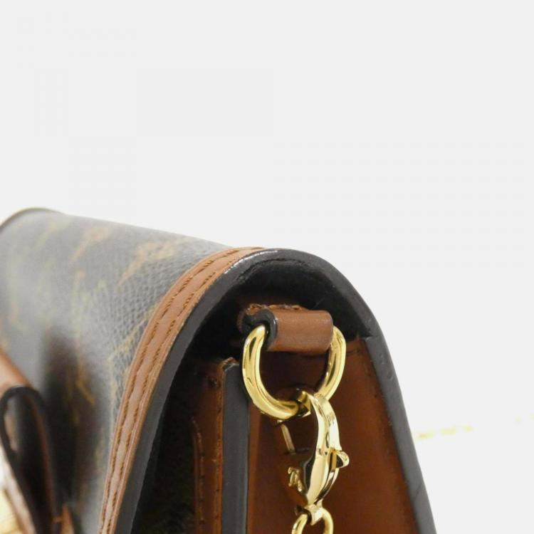 Pre Owned Louis Vuitton Dauphine Brown Reverse Monogram Chain Wallet