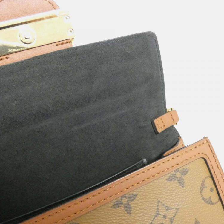 Pre Owned Louis Vuitton Dauphine Brown Reverse Monogram Chain Wallet