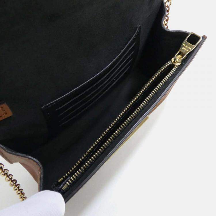 Pre Owned Louis Vuitton Dauphine Brown Reverse Monogram Chain Wallet