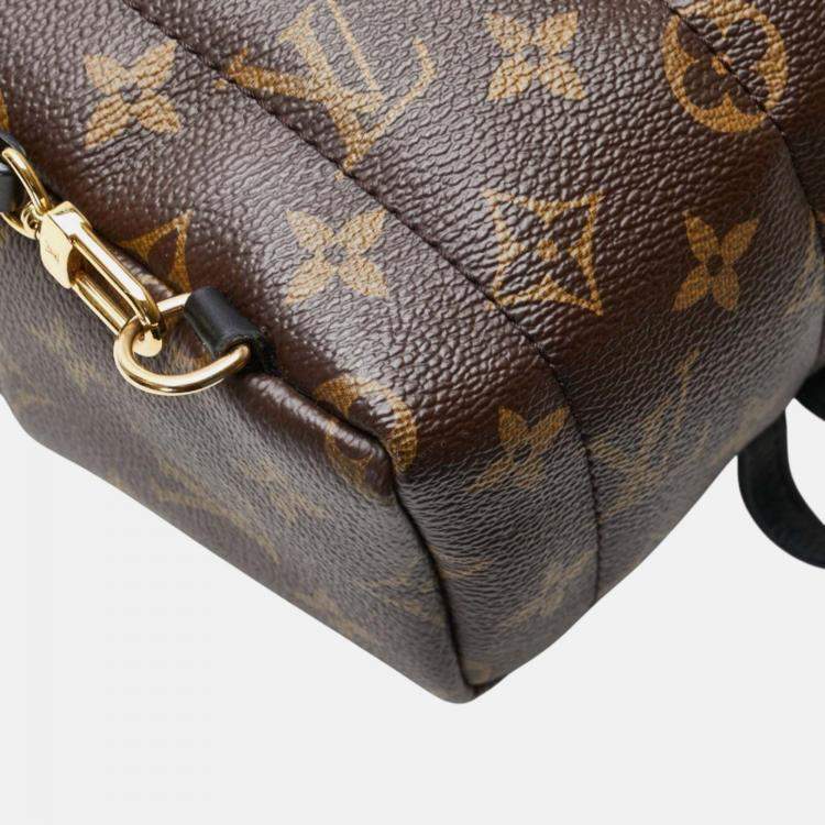 Pre Owned Louis Vuitton Palm Springs Mini Brown Black PVC Leather Backpack