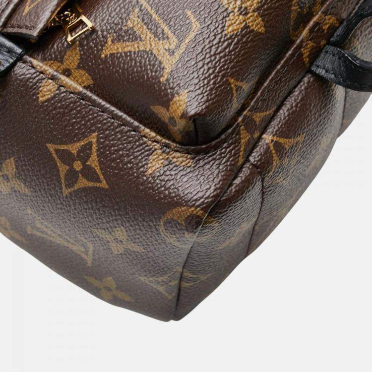 Pre Owned Louis Vuitton Palm Springs Mini Brown Black PVC Leather Backpack