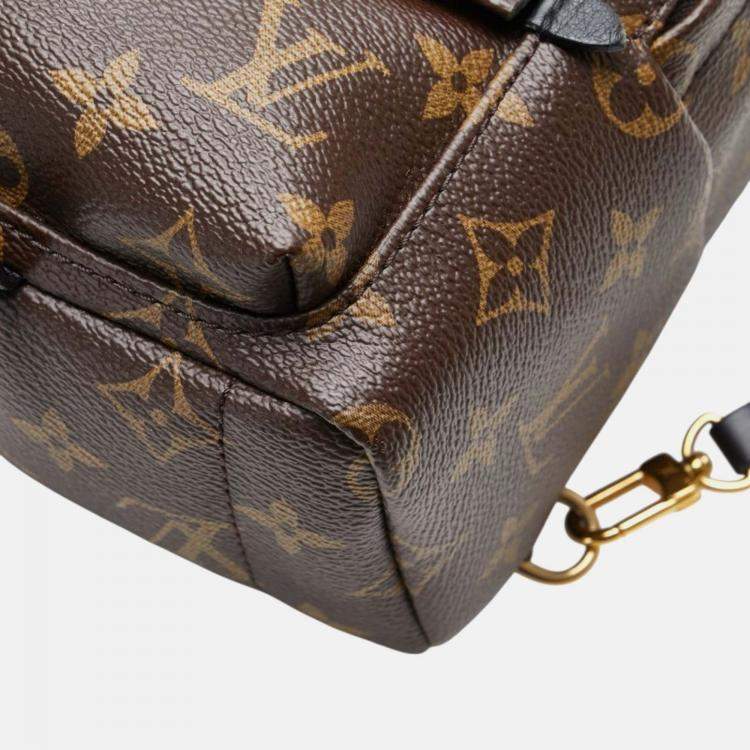 Pre Owned Louis Vuitton Palm Springs Mini Brown Black PVC Leather Backpack