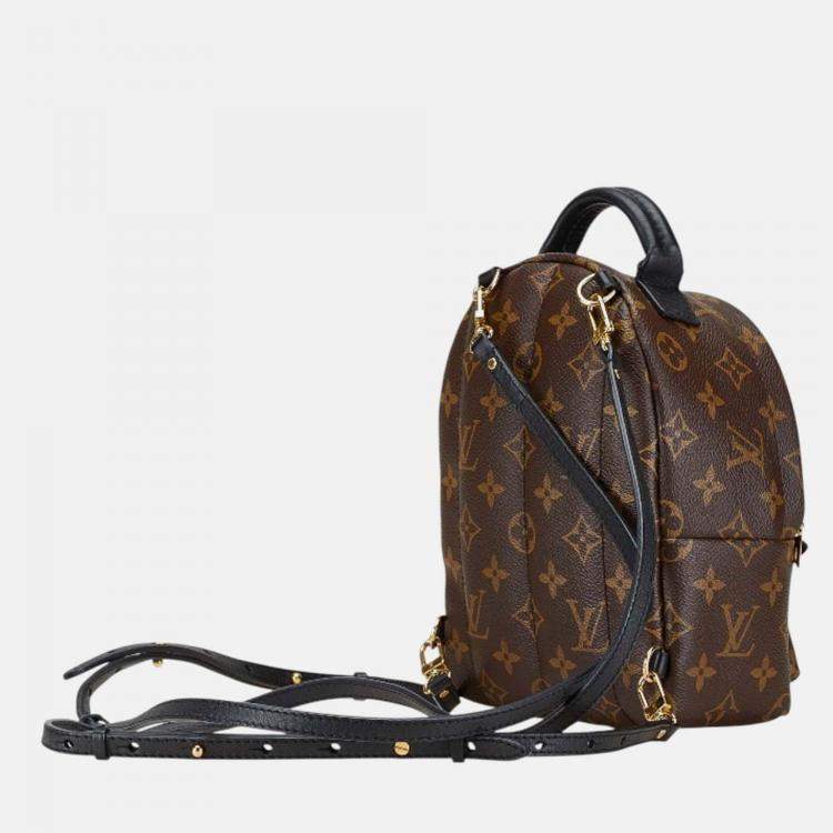 Pre Owned Louis Vuitton Palm Springs Mini Brown Black PVC Leather Backpack