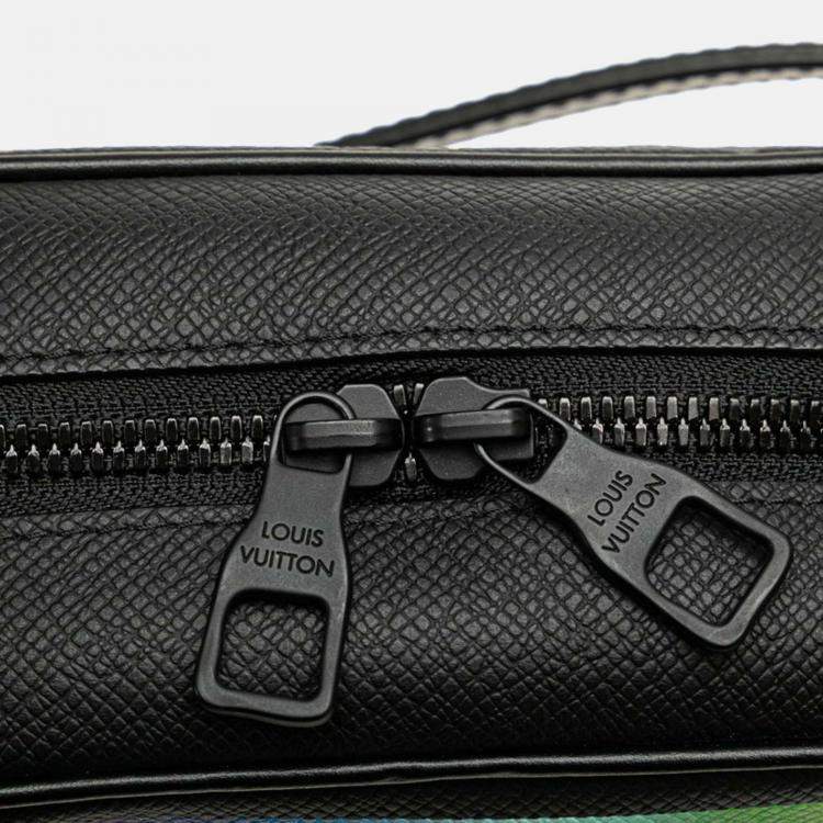Pre Owned Louis Vuitton Soft Trunk Mini Black Rainbow Taiga Leather Shoulder Bag