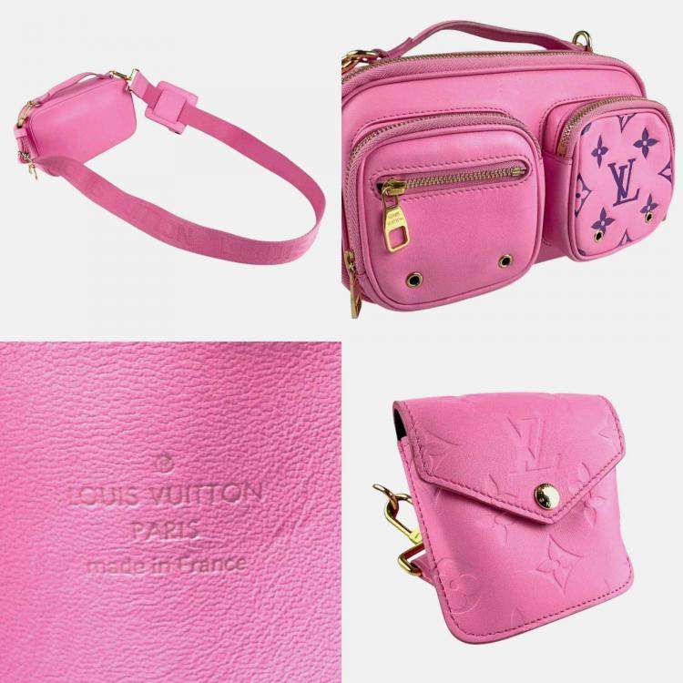 Pre Owned Louis Vuitton Utility Rose Leather Shoulder Bag