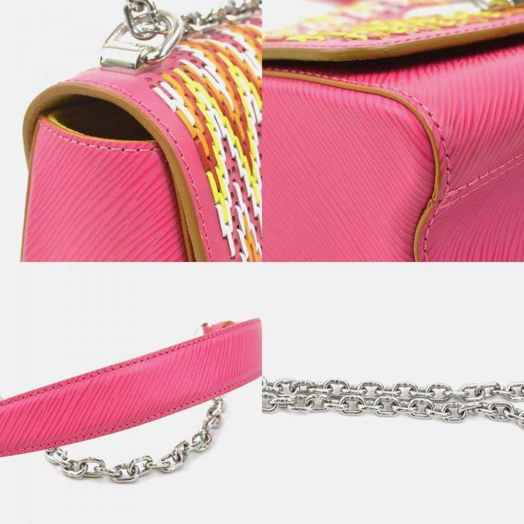 Pre Owned Louis Vuitton Twist MM Pink Multicolor Epi Leather Shoulder Bag