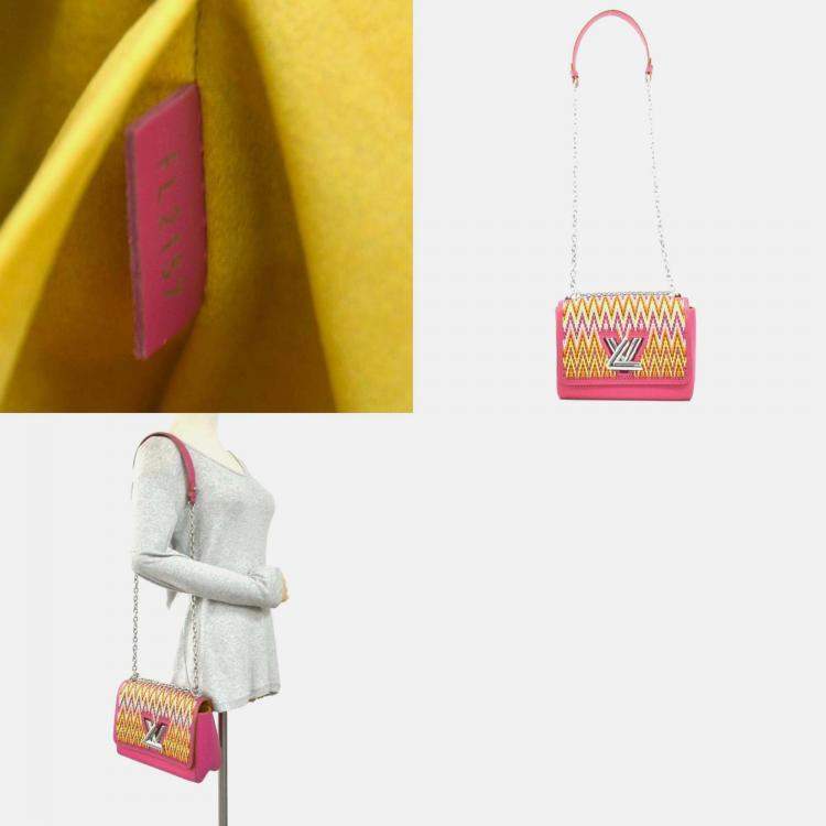 Pre Owned Louis Vuitton Twist MM Pink Multicolor Epi Leather Shoulder Bag