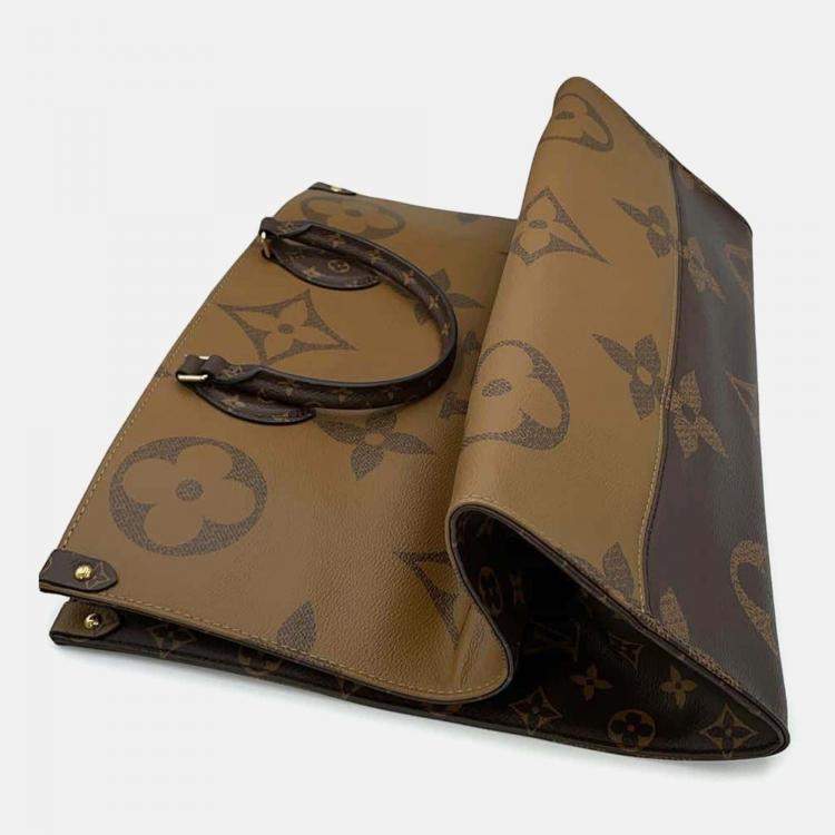 Pre Owned Louis Vuitton OnTheGo GM Monogram Reverse Giant Canvas Tote Bag