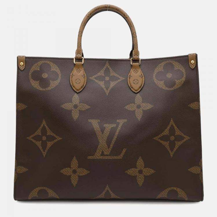 Pre Owned Louis Vuitton OnTheGo GM Monogram Reverse Giant Canvas Tote Bag