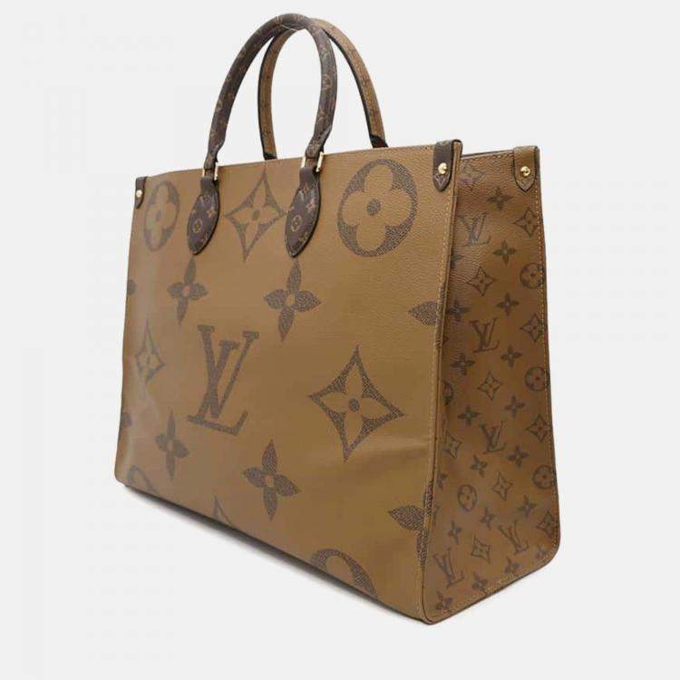 Pre Owned Louis Vuitton OnTheGo GM Monogram Reverse Giant Canvas Tote Bag