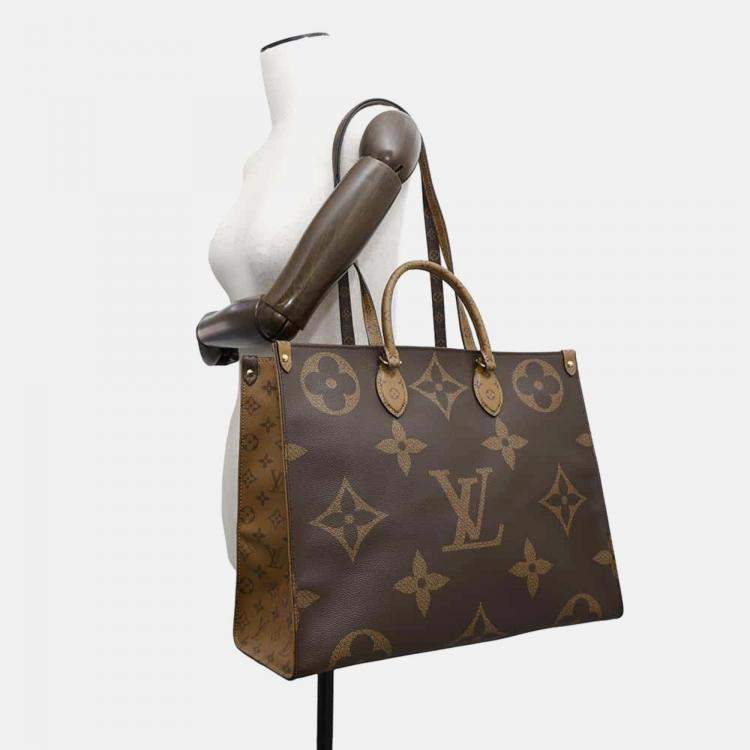 Pre Owned Louis Vuitton OnTheGo GM Monogram Reverse Giant Canvas Tote Bag