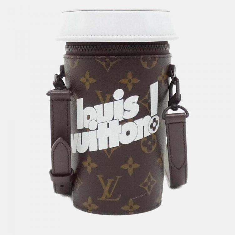 Pre Owned Louis Vuitton Everyday LV Coffee Cup Brown Coated Canvas Shoulder Bag