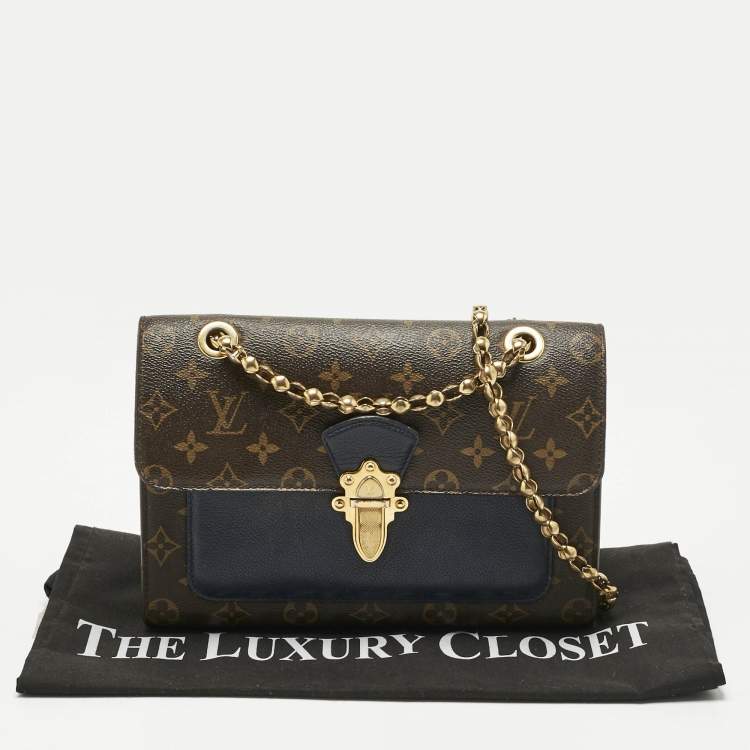 Pre Owned Louis Vuitton Blue Marine Monogram Canvas Victoire Bag