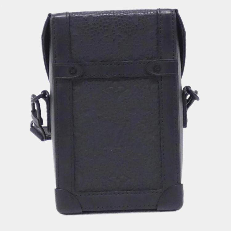 Pre Owned Louis Vuitton Vertical Trunk Black Taurillon Monogram Leather Shoulder Bag