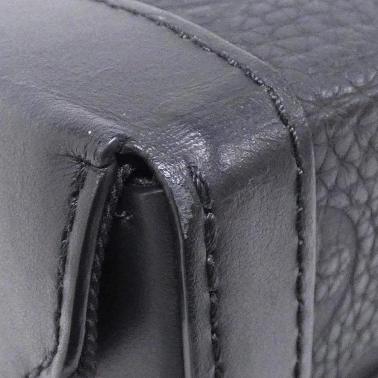 Pre Owned Louis Vuitton Vertical Trunk Black Taurillon Monogram Leather Shoulder Bag