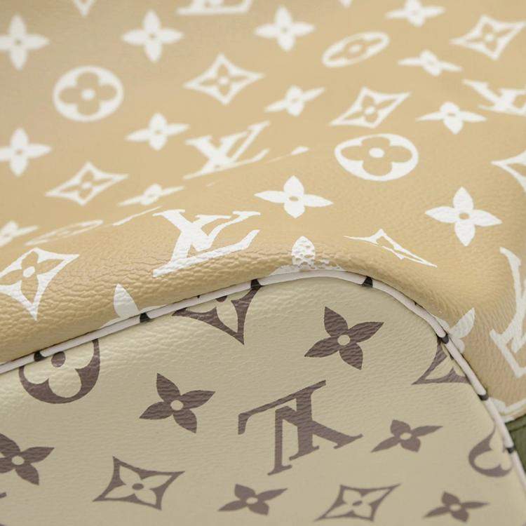 Pre Owned Louis Vuitton Neverfull MM Khaki Monogram Giant Canvas Tote Bag
