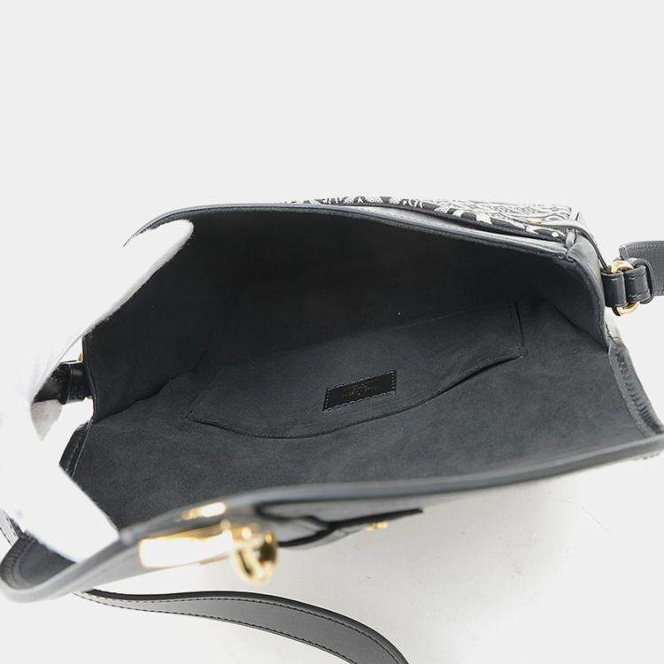 Pre Owned Louis Vuitton Neo Saumur MM Black Monogram Jacquard Shoulder Bag
