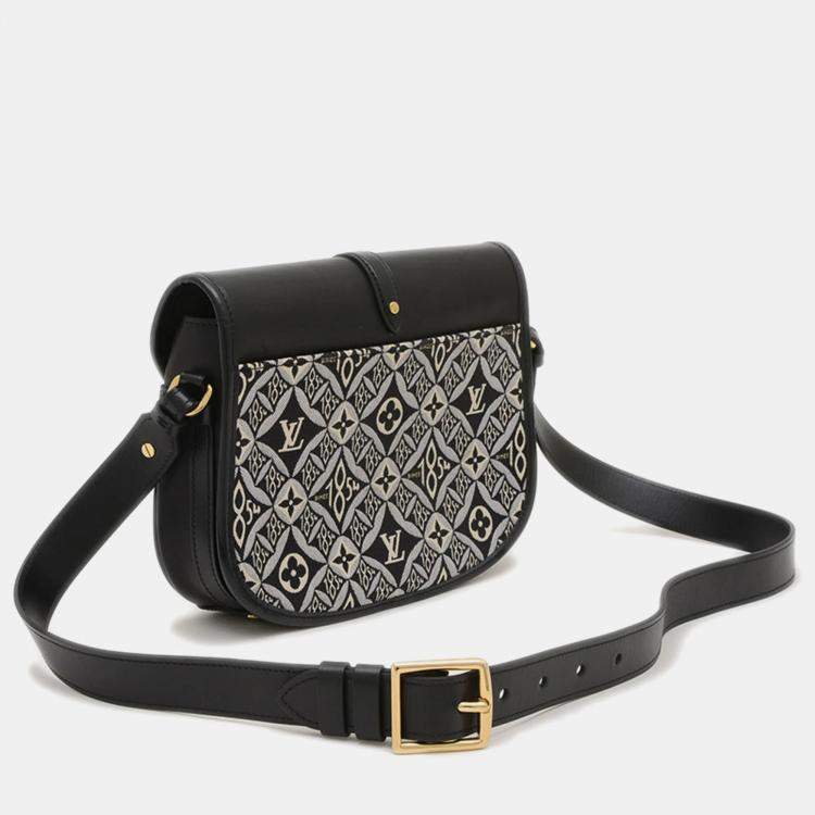 Pre Owned Louis Vuitton Neo Saumur MM Black Monogram Jacquard Shoulder Bag