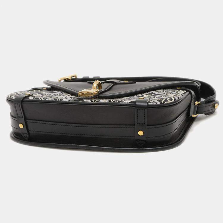Pre Owned Louis Vuitton Neo Saumur MM Black Monogram Jacquard Shoulder Bag