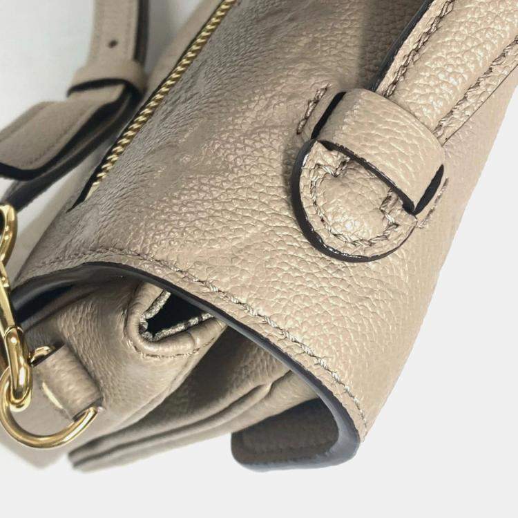 Pre Owned Louis Vuitton Pochette Metis Tourterelle Beige Monogram Empreinte Leather Shoulder Bag