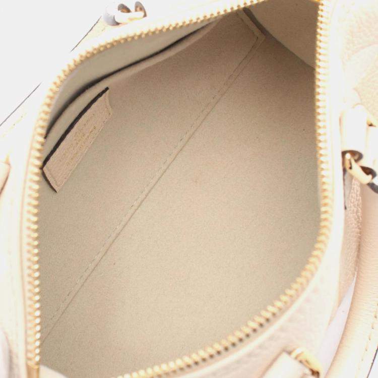 Pre Owned  Louis Vuitton Papillon BB Leather Ivory Beige Monogram Empreinte Creme Saffron Handbag 