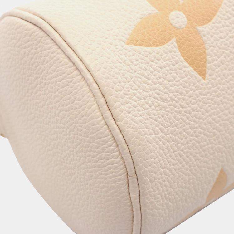 Pre Owned  Louis Vuitton Papillon BB Leather Ivory Beige Monogram Empreinte Creme Saffron Handbag 