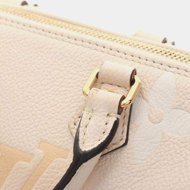 Pre Owned  Louis Vuitton Papillon BB Leather Ivory Beige Monogram Empreinte Creme Saffron Handbag 