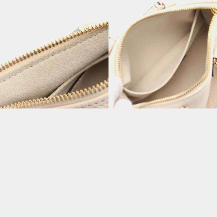 Pre Owned  Louis Vuitton Papillon BB Leather Ivory Beige Monogram Empreinte Creme Saffron Handbag 