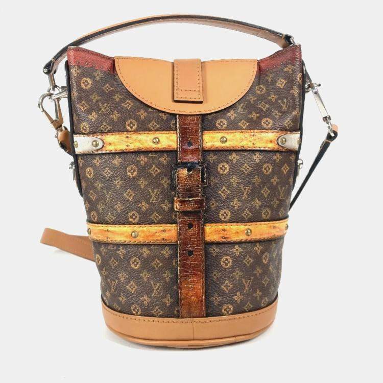 Pre Owned Louis Vuitton Transformed Monogram Duffel Bag Crossbody 2-Way Pochette Bucket-Shaped Shoulder Canvas Leather Brown