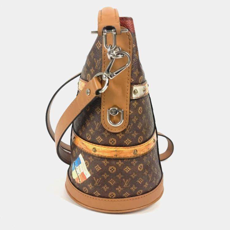 Pre Owned Louis Vuitton Transformed Monogram Duffel Bag Crossbody 2-Way Pochette Bucket-Shaped Shoulder Canvas Leather Brown