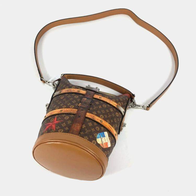 Pre Owned Louis Vuitton Transformed Monogram Duffel Bag Crossbody 2-Way Pochette Bucket-Shaped Shoulder Canvas Leather Brown