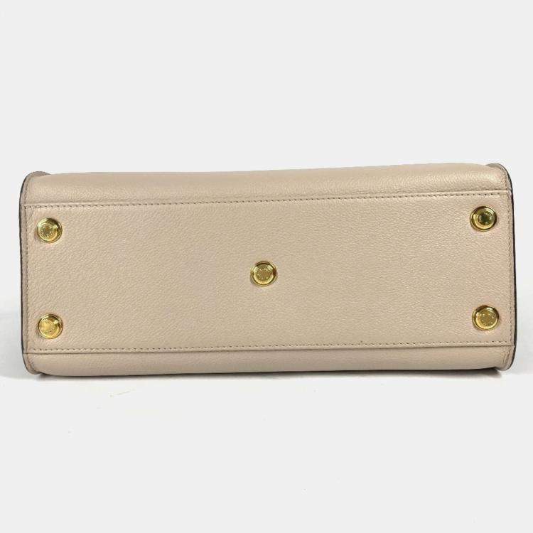 Pre Owned Louis Vuitton On My Side MM Calf Leather Monogram Canvas Shoulder Bag 