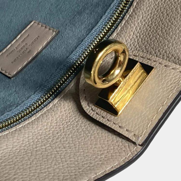 Pre Owned Louis Vuitton On My Side MM Calf Leather Monogram Canvas Shoulder Bag 