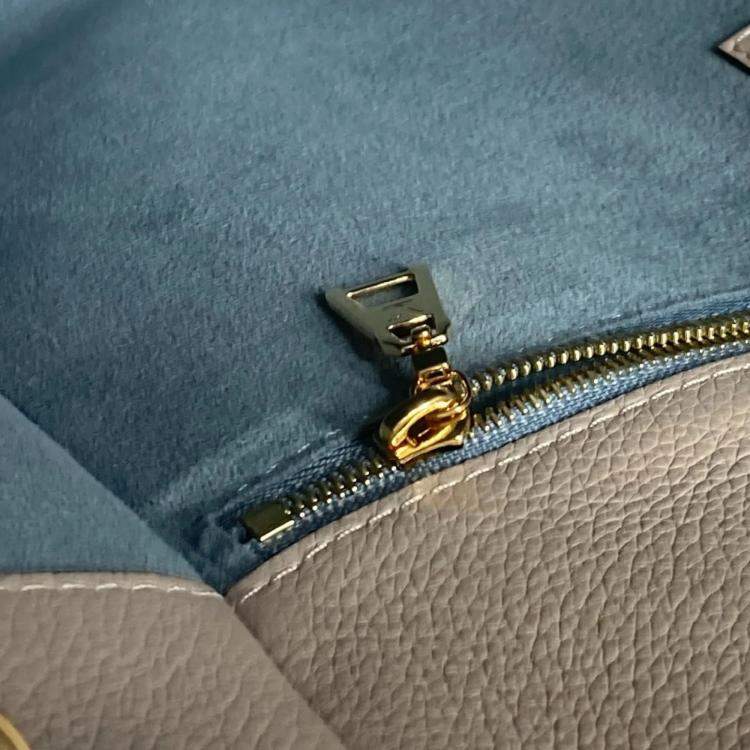 Pre Owned Louis Vuitton On My Side MM Calf Leather Monogram Canvas Shoulder Bag 