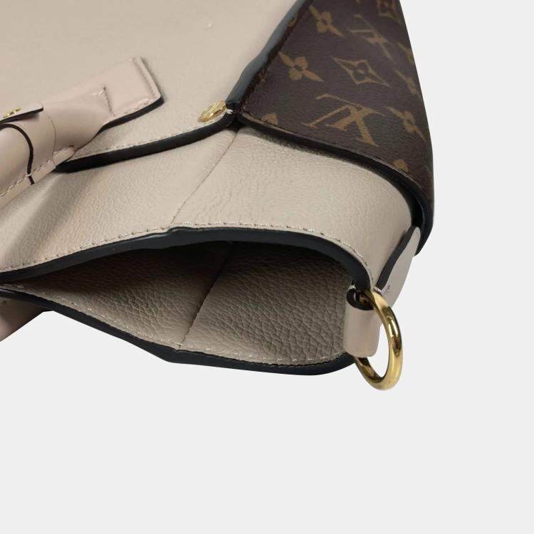 Pre Owned Louis Vuitton On My Side MM Calf Leather Monogram Canvas Shoulder Bag 