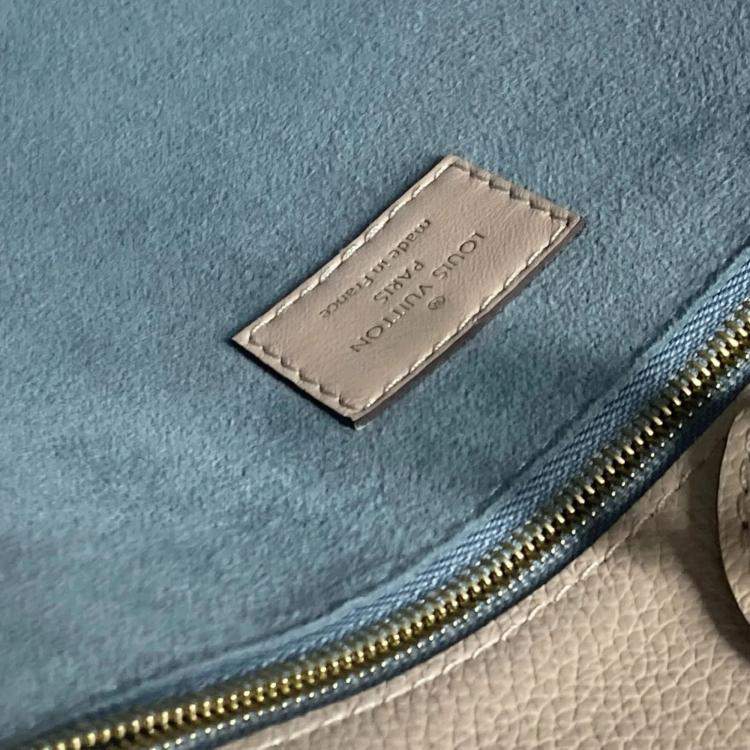 Pre Owned Louis Vuitton On My Side MM Calf Leather Monogram Canvas Shoulder Bag 