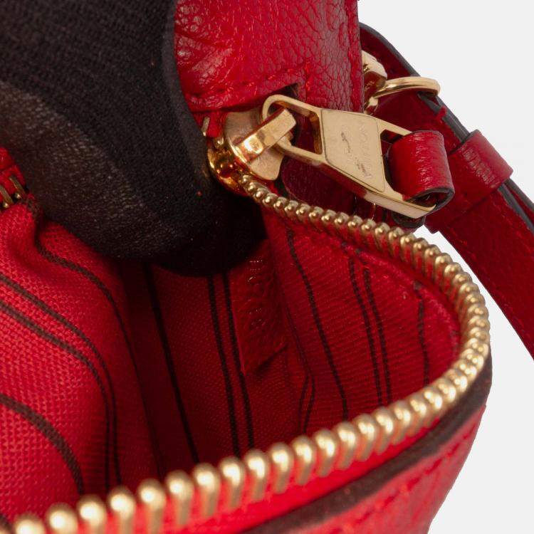 Pre Owned Louis Vuitton Red Monogram Empreinte Pochette Metis