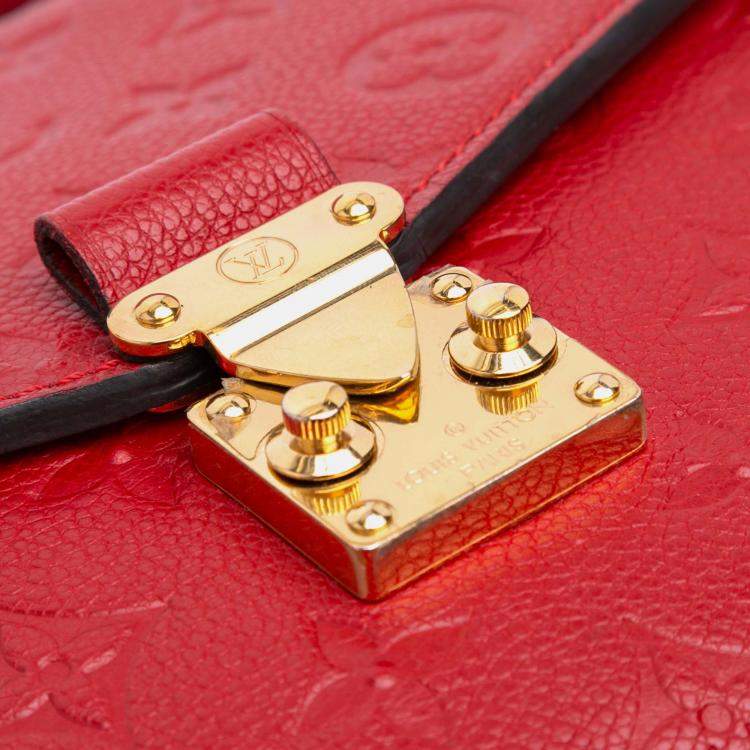 Pre Owned Louis Vuitton Red Monogram Empreinte Pochette Metis