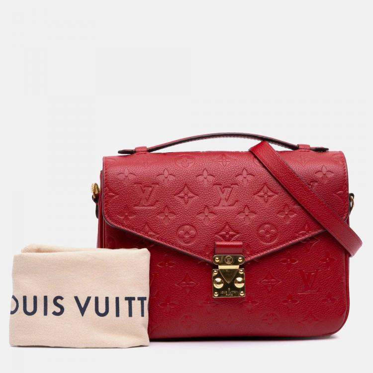 Pre Owned Louis Vuitton Red Monogram Empreinte Pochette Metis