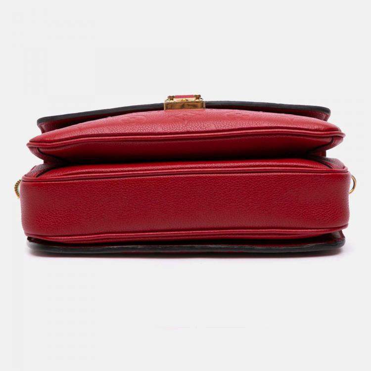 Pre Owned Louis Vuitton Red Monogram Empreinte Pochette Metis