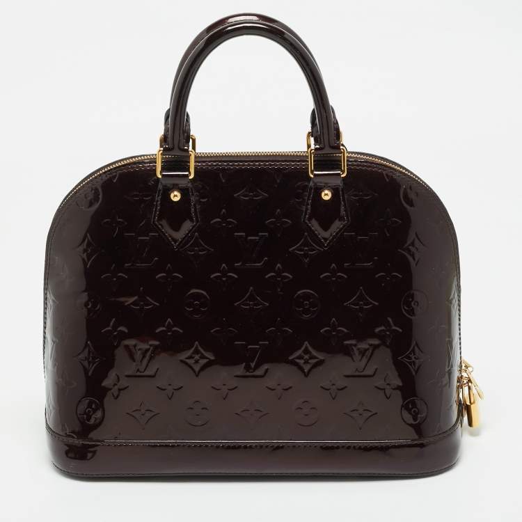 Pre Owned Louis Vuitton Amarante Monogram Vernis Alma PM Bag