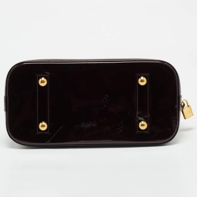 Pre Owned Louis Vuitton Amarante Monogram Vernis Alma PM Bag