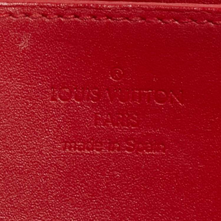 Pre Owned Louis Vuitton Cerise Monogram Vernis Zippy Wallet  